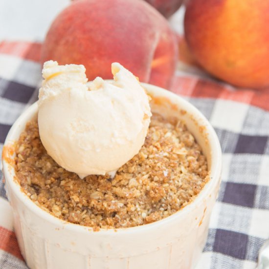 Brown Butter Peach Crumble for Two