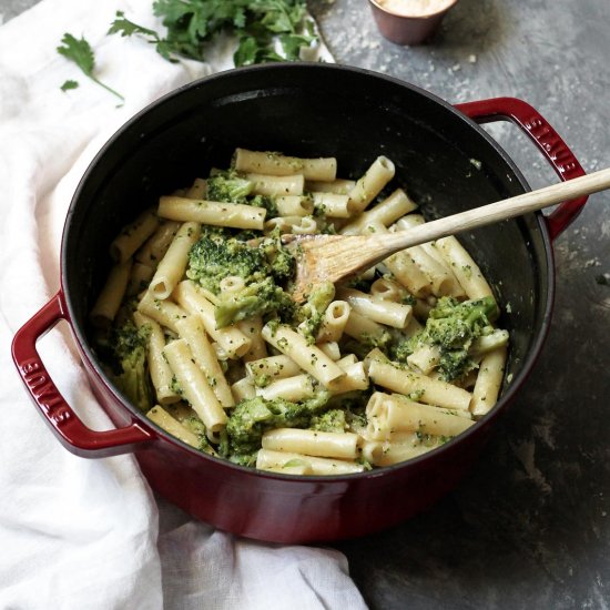 Skinny Alfredo Ziti with Broccoli