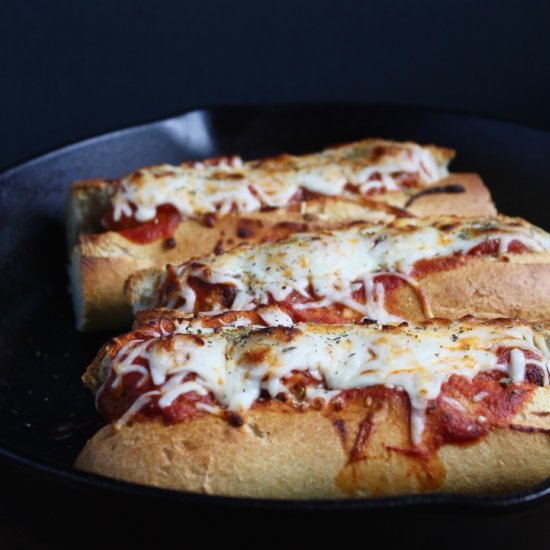 Baked Garlic Bread Meatball Subs