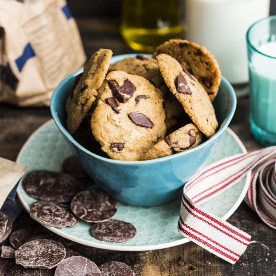 Olive Oil Espresso Choc Chip Cookie