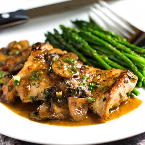 Pan Seared Chicken with Mushrooms