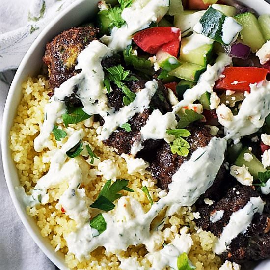 Greek Bowl with Meatballs