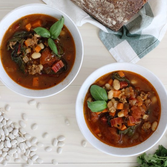 Tomato, Bean & Swiss Chard Soup