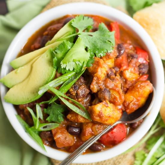 Black Bean Plantain Chili