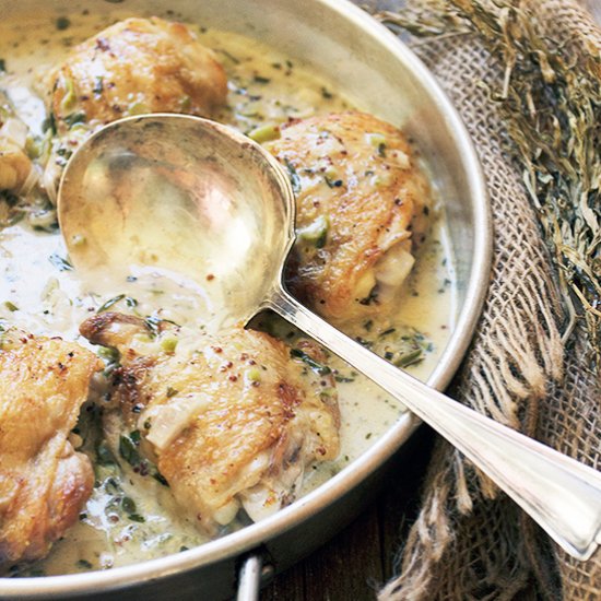 Cornichon Tarragon Chicken Thighs