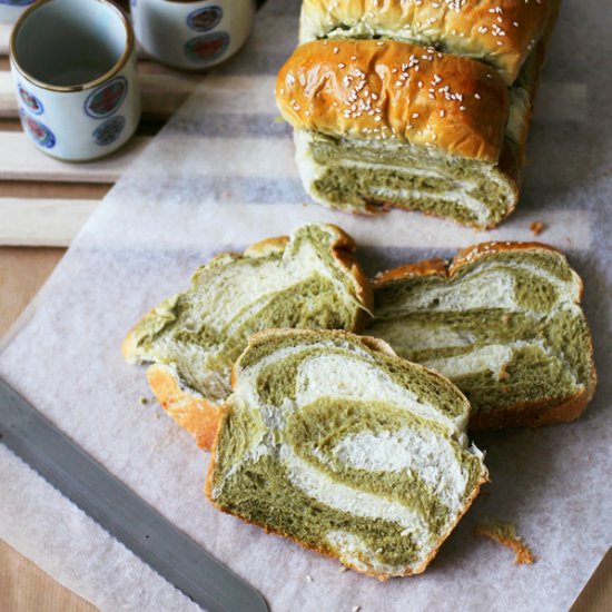 Matcha & Milk Tangzhong Bread