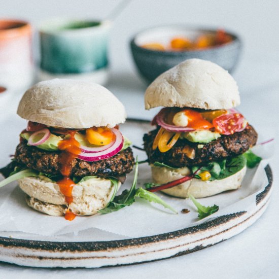 Amazing Black Bean, Mushroom Burger