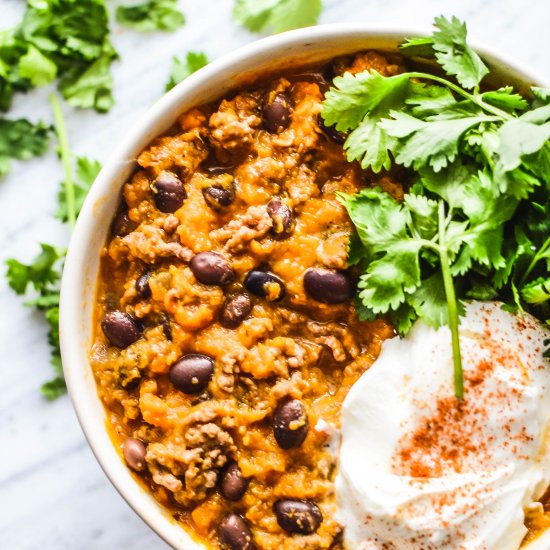 Sweet Potato Turkey Chili