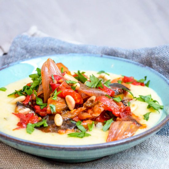 Polenta with roasted caponata