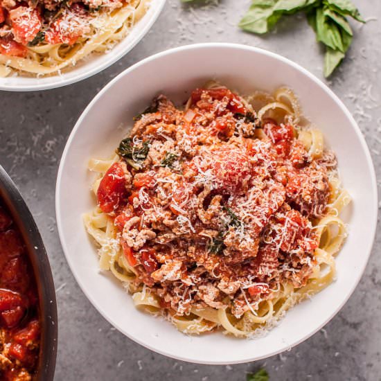 Easy 20 Minute Turkey Bolognese