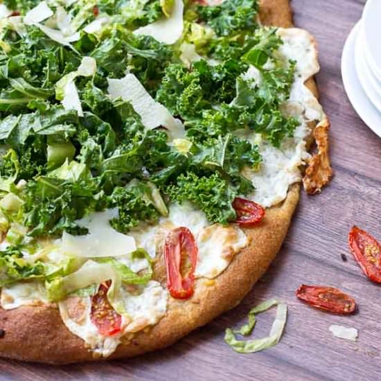 Kale Caesar Salad Pizza