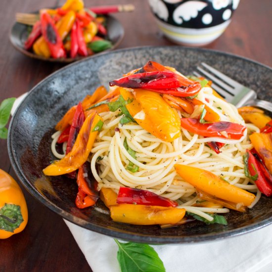 Sweet Roasted Pepper Basil Pasta