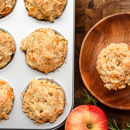 Apple Cheddar Muffins with Rosemary