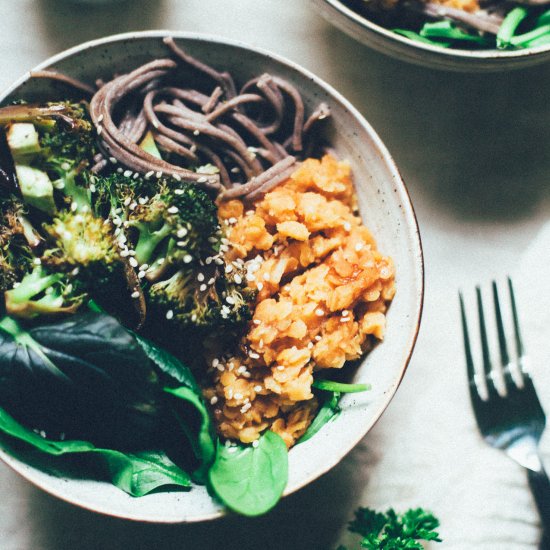 Roasted Tamari Broccoli Buddha Bowl