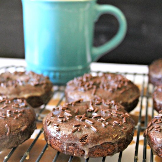 Mocha Donuts w/ Salted Caramel Glaze