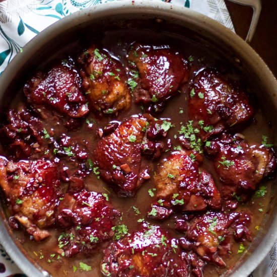 Braised Chicken with Sour Cherries