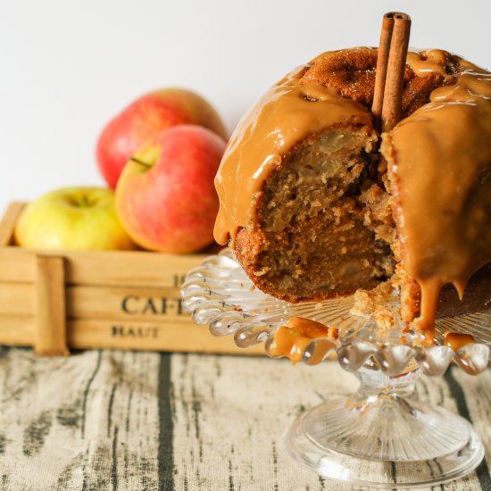 Apple Cake with Toffee Sauce