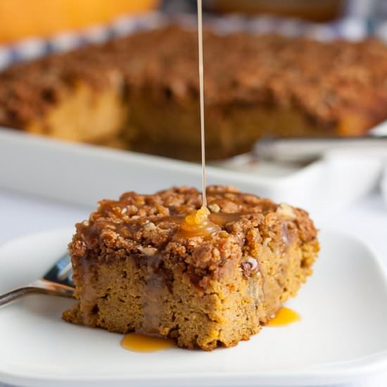 Pumpkin Pecan Caramel Coffee Cake