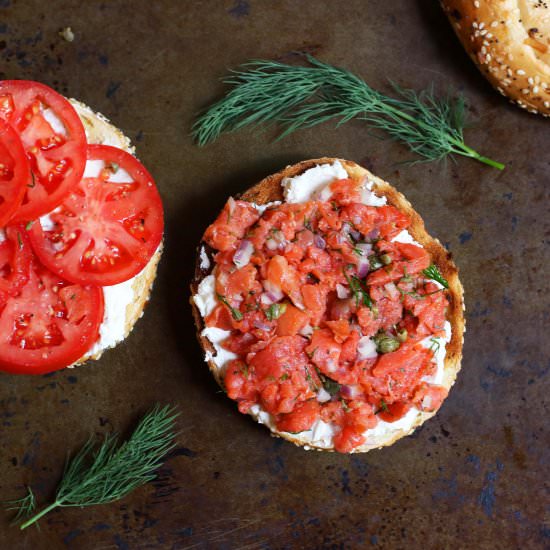 Smoked Salmon Tartare Bagel