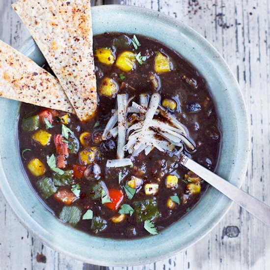 Black Bean Roasted Pepper Soup