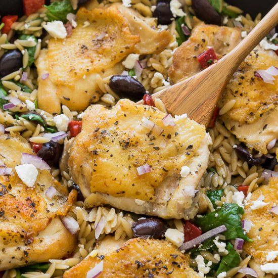 One Skillet Greek Chicken