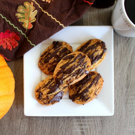 Chocolate Pumpkin Madeleine Cookies