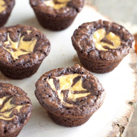 Pumpkin Cheesecake Brownie Bites