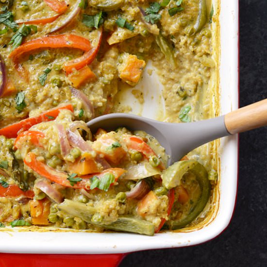 Sweet Potato Curry Quinoa Casserole