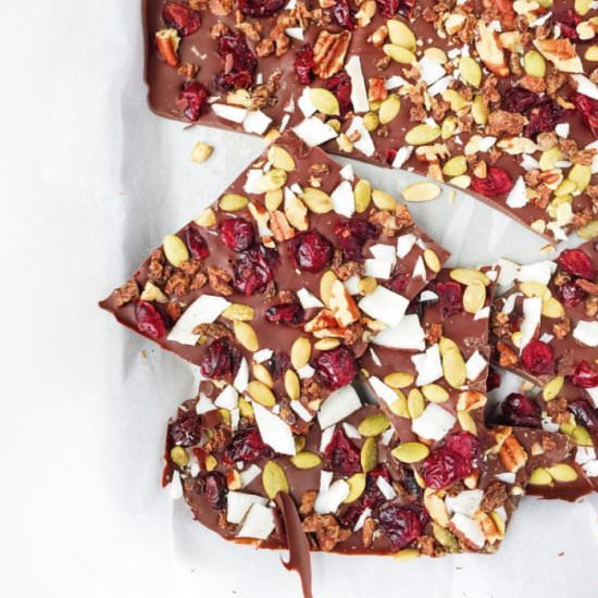 Cranberry Pepita Chocolate Bark