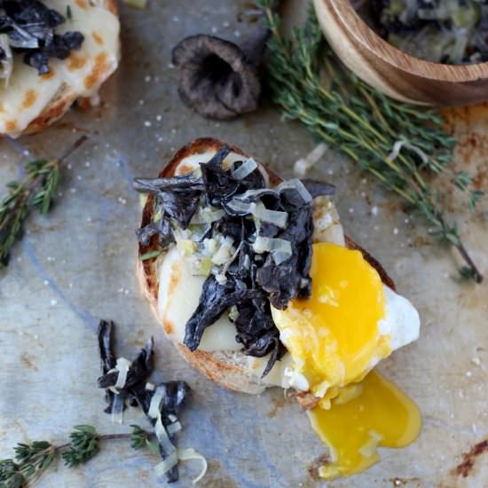 Creamy Leeks + Mushrooms on Toast