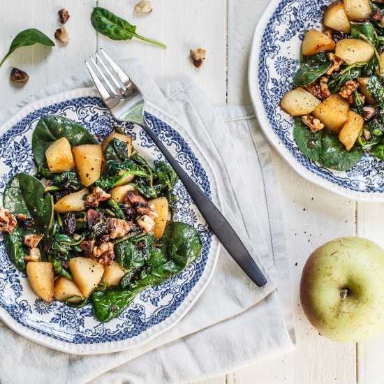 Wilted Spinach-Apple Salad