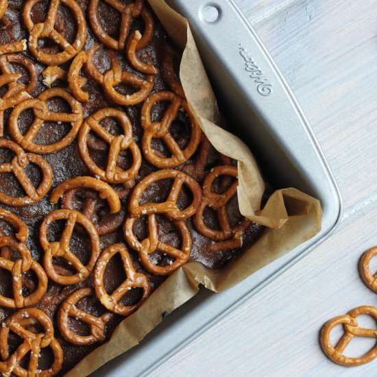 Salted Caramel Pretzel Brownies