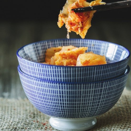 Easy Vegan Cabbage Kimchi