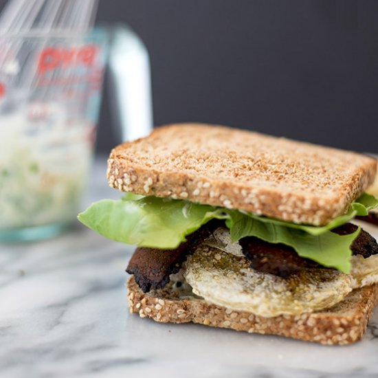 Vegan Fried Green Tomato BLTs