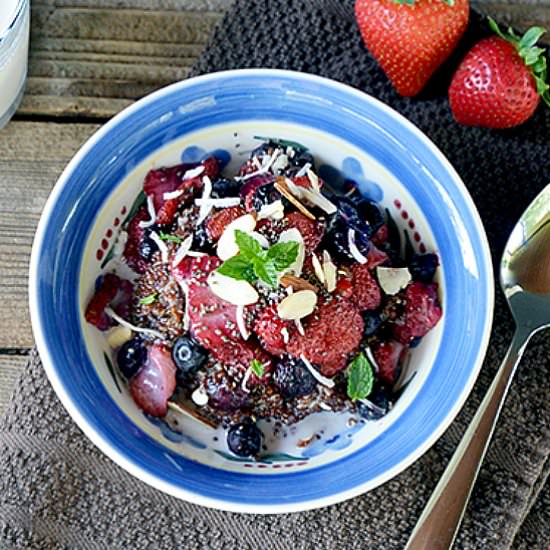 Roasted Berry Breakfast Quinoa