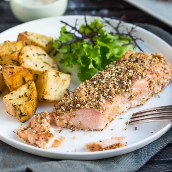 Dukkah-Crusted Baked Salmon Fillets