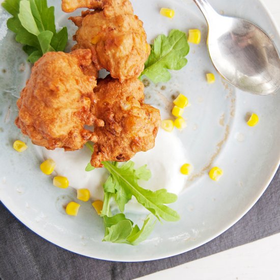 Prosciutto and Corn Fritters