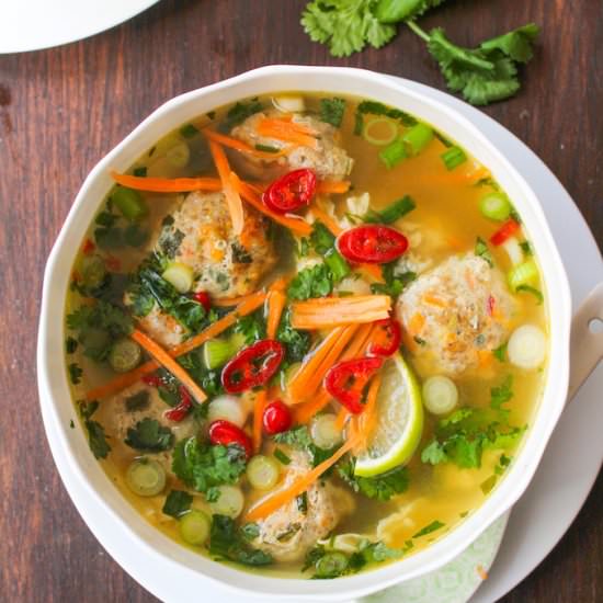 Thai Meatball & Egg Drop Soup