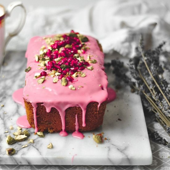 Carrot Pistachio & Pomegranate Loaf