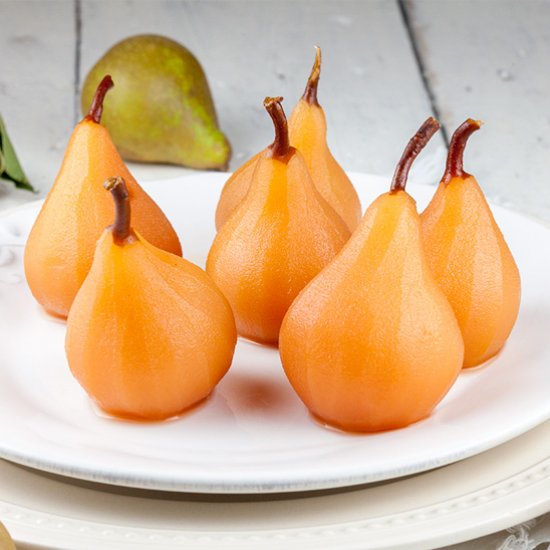 Poached Pears in Apple Juice