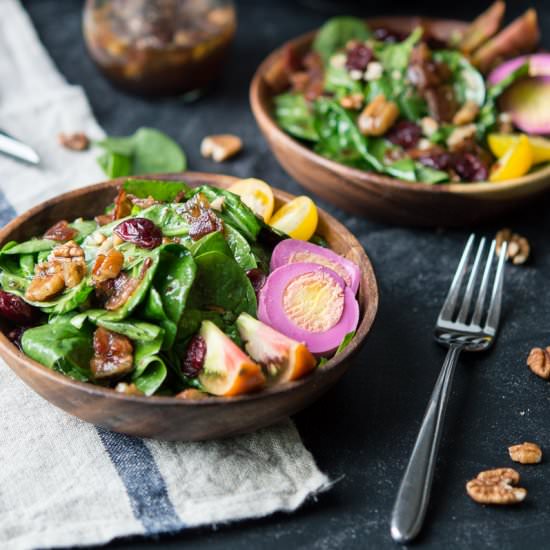 Spinach Salad w/ Maple Vinaigrette