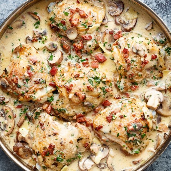 Creamy Garlic Parm Mushroom Chicken