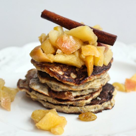 Banana Pancakes with Apple Compote