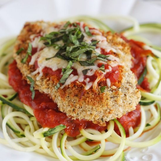 Baked Chicken Parmesan with Zoodles