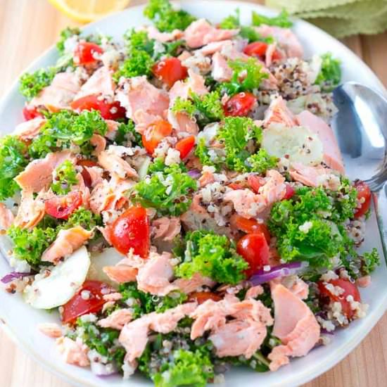 Salmon Quinoa and Kale Salad