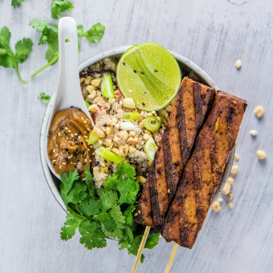 Tofu Satay with Cauliflower Rice