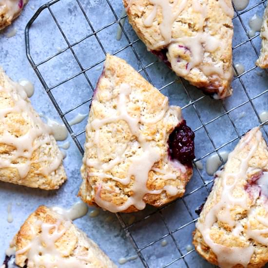 Blackberry-Pear Cream Scones