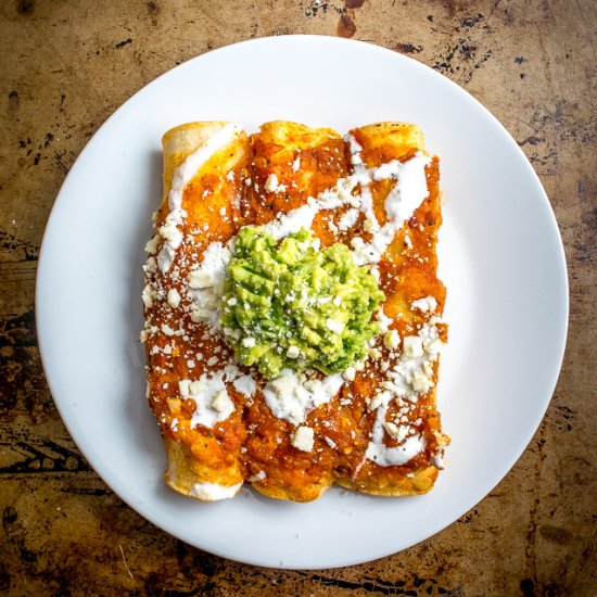 Easy Red Sauce Enchiladas