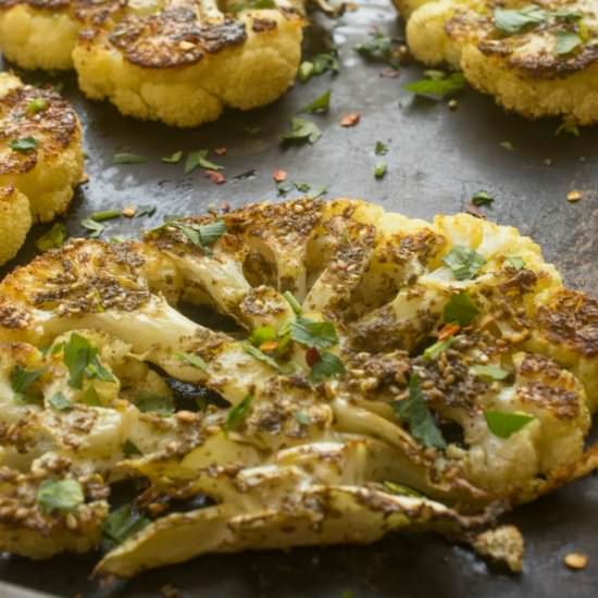 Za’atar Crusted Cauliflower Steaks