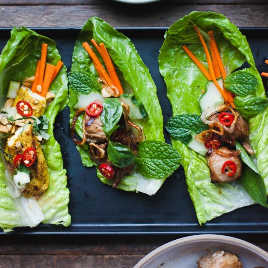 Ginger Lemongrass Pork Lettuce Wrap